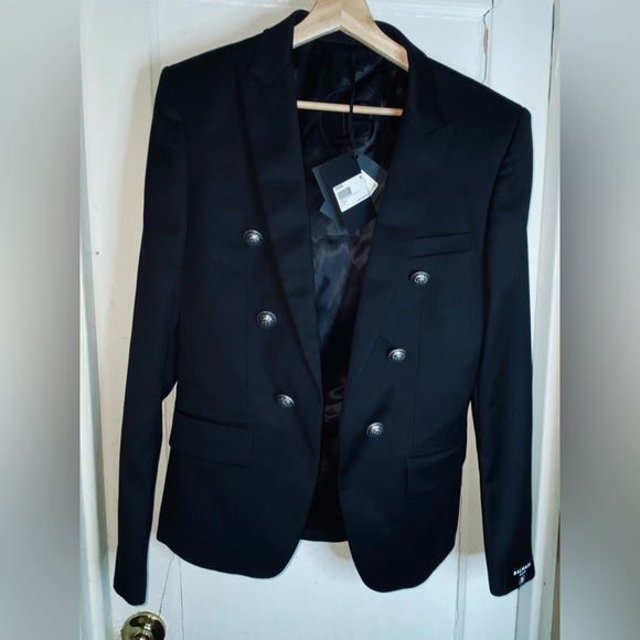 RARE!!Balmain black virgin wool blazer OPA NOIR size 48 new with tags - Picture 6 of 15